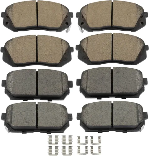 Vista 23 de SCITOO Juego de pastillas de freno de cerámica delanteras y traseras D374 D465 para Acura CL 1997-1999, Honda Civic 2002-2003 2006-2011, para Honda