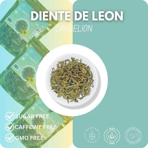 Vista 2 de Hoja de diente de león (Diente de León) – Taraxacum Officinale, té de hierbas de corte suelto, sin OMG, botánico a base de plantas, bolsa