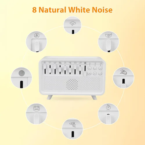 Vista 2 de Máquina de ruido blanco con difusor de aceite esencial y luz nocturna, terapia de sonido portátil para adultos/bebés, 8 sonidos naturales