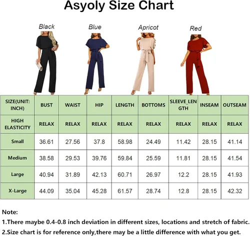 Vista 6 de Dokotoo Jumpsuits for Women Casual Loose Batwing Sleeve Dressy Crewneck Rompers Long Pants Belted Wide Leg Overall