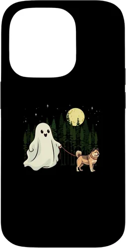 Vista 17 de iPhone 16 Akita Walking Ghost Halloween Funny Kids Costume Case