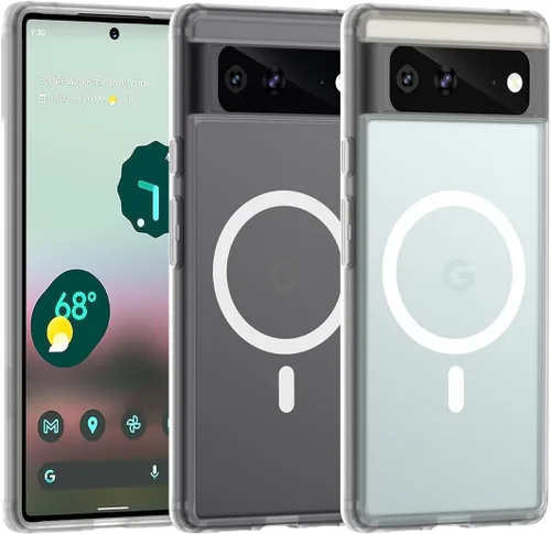 Vista 14 de TIANNIUKE Funda Magnética para Google Pixel 6, Transparente y Resistente al Amarilleo, Compatible con MagSafe, Funda Protectora Antigolpes de Ajuste