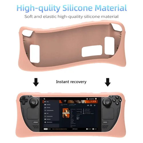 Vista 6 de OFFCURVE Case for Steam Deck, Silicone Cover Case with Screen Protector & 2 Pairs Thumb Grips for Vavle Steam Deck Skin Shock-Absorption, Non-Slip