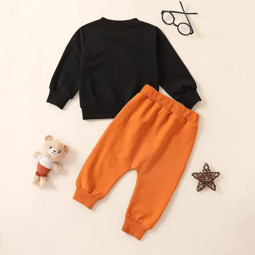 Vista 17 de Ropa de Halloween para bebé, sudadera de manga larga con diseño de calabaza, conjunto de pantalones de fiesta de Halloween para otoño e invierno