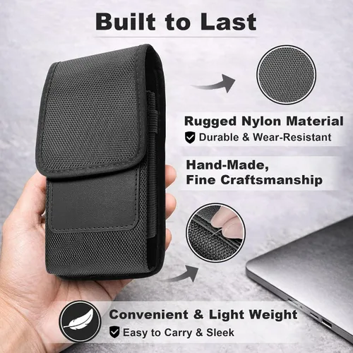 Vista 6 de Funda Meilib para iPhone Pro Max, modelos Plus, Samsung Galaxy +Plus/Fe Meilib - Funda para cinturón de teléfono celular para hombre