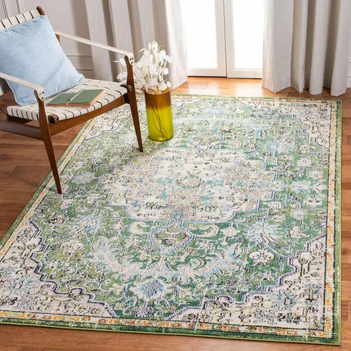 Vista 57 de SAFAVIEH Colección Madison MAD447B - Tapete bohemio con medallón antiguo y elegante, no desprende pelusa, para la sala, dormitorio, comedor