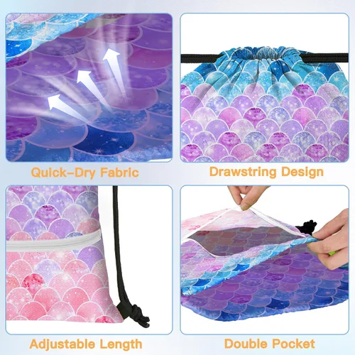 Vista 4 de Mochila con cordón bolsa de cuerda, sirena 2, Classic
