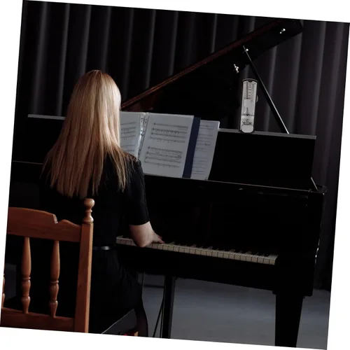 Vista 4 de MILISTEN Metrónomo mecánico universal mini metrónomo para guitarra de piano (caoba)