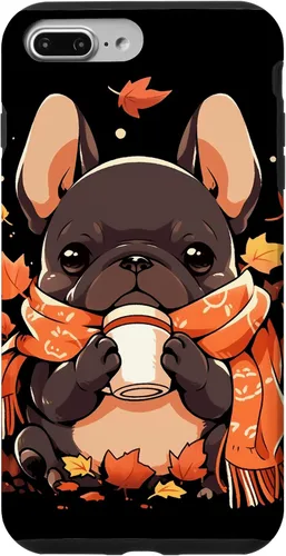 Vista 12 de French Bulldog Fall Autumn Pumpkin Spice Latte Frenchie Dog Case for iPhone 17