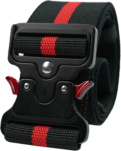 Vista 10 de MELOTOUGH Cinturón de red con hebilla para herramientas, cinturón de 2 pulgadas de ancho, estilo simple negro para carpinteros y contratistas