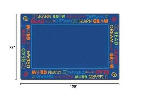 Vista 2 de Carpets for Kids 3716 Read to Dream Border - Alfombra rectangular para biblioteca, 6 x 9 pies, color azul