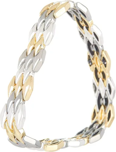 Vista 2 de NINE WEST Pulsera elástica geométrica en caja, plataorohematita tricolor, Metal, Sin gemas.
