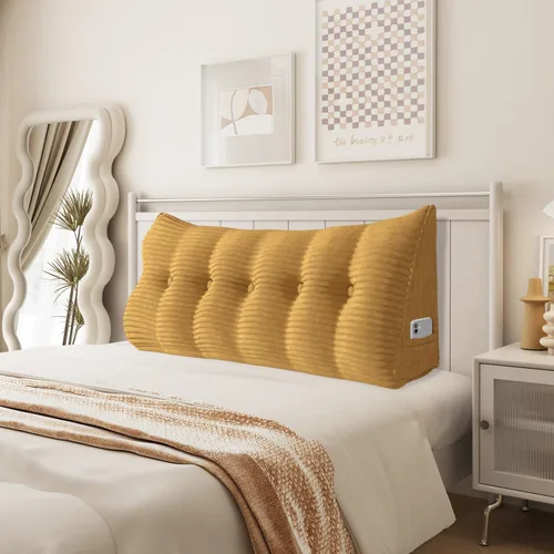 Vista 11 de Almohada de cuña para sentarse en la cama, almohada de lectura para adultos, soporte para respaldo, almohada de cabecero, sofá cama, cojín de Negro