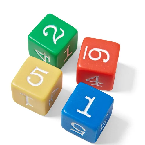 Vista 6 de hand2mind Dados de plástico con números de color de 3/4 pulgadas (juego de 12)