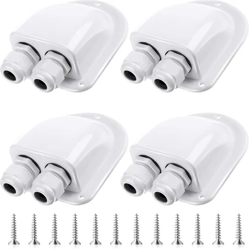 Vista 8 de Enhon Paquete de 2 prensaestopas solares de entrada de cable, resistente a la intemperie, carcasa de entrada de cable doble para todo