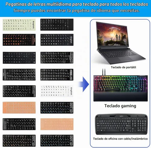 Vista 3 de 2 calcomanías de teclado árabe para computadora portátil portátil de Arabic