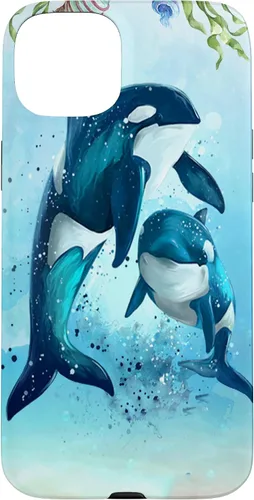 Vista 9 de iPhone 16 Orca Whales Animal Nature Case Men Women Boys Girls Orca Case