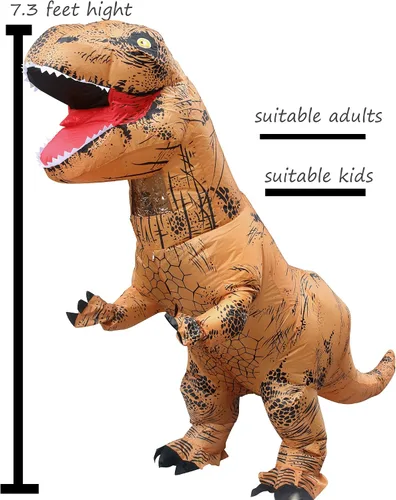Vista 3 de NBSAIRMO Inflatable Dinosaur Costume for Adult Halloween Dinosaur Costume Blow up T Rex Adults Costumes Air Dinosaur Suit