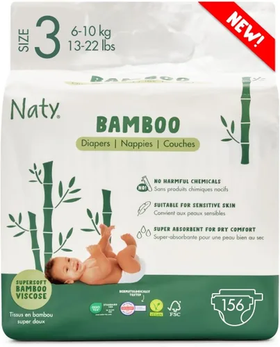 Vista 7 de Naty - Pañales de viscosa de bambú, talla 1 (4-11 libras), 88