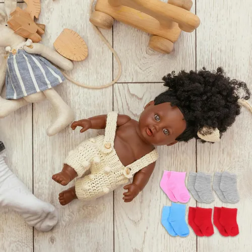 Vista 9 de NUOBESTY 6 pares de calcetines de muñeca mini calcetín ropa de bebé figura de acción accesorios para muñeca
