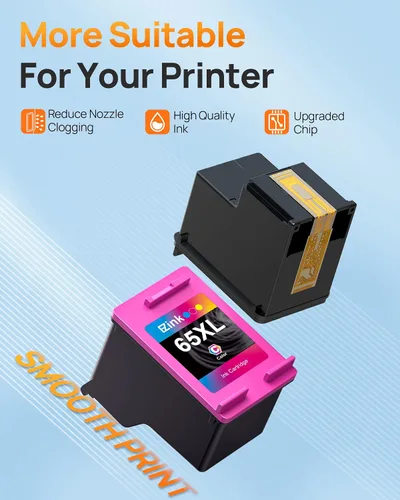 Vista 5 de 65XL 65 cartuchos de tinta negro/color combo pack Reemplazo para tinta HP 65 65xl negra y cartucho de tinta de color, compatible con HP Envy 5055