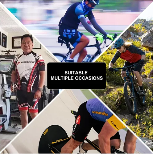 Vista 7 de sponeed - Jerséis de ciclismo para hombre, tops, camisas de ciclismo, manga corta, atuendo de ciclismo, chaqueta de ciclismo de cierre completo