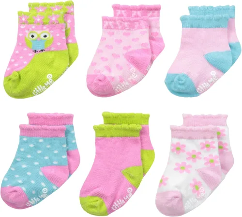 Vista 4 de Little Me - Calcetines para bebé niña (paquete de 6 unidades variadas)
