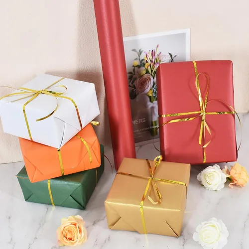 Vista 5 de BEISHIDA Papel de regalo verde oscuro, papel de regalo de color sólido con brillo perlado, papel de regalo mate, papel de embalaje para bodas