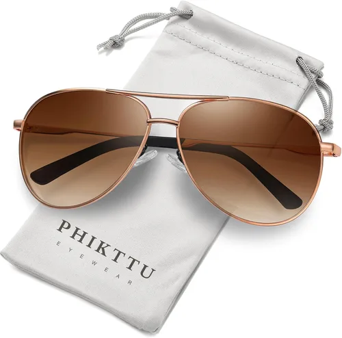 Vista 14 de Gafas de sol polarizadas aviador para hombre y mujer Marco A1-Negro Lente Gris