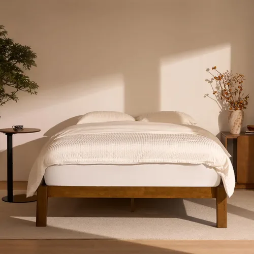 Vista 16 de FLEXISPOT Hako - Marco de cama de carpintería japonesa G2, cama de plataforma Queen de madera de caucho maciza, certificado IAS y SGS