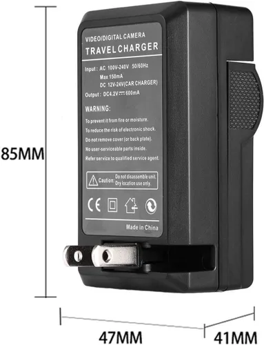 Vista 3 de Cargador de batería para Canon NB-6L, NB-6LH y PowerShot SX240 HS, SX260 HS, SX270 HS, SX280 HS, SX500 es, SX510 HS, SX520 HS, SX530 HS, SX540 HS
