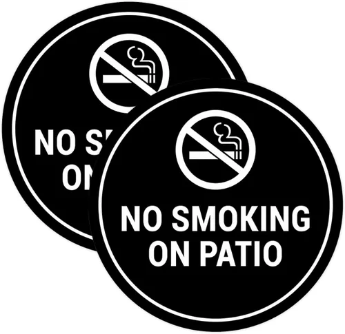 Vista 13 de Signs ByLITA Cartel de "No fumar en el patio" (Negro) - Pequeño