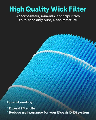 Vista 5 de Leemone Filtro de partículas de repuesto DH3i y filtro de mecha compatible con purificador de aire y humidificador Blueair 2 en 1 Purify + Humidify