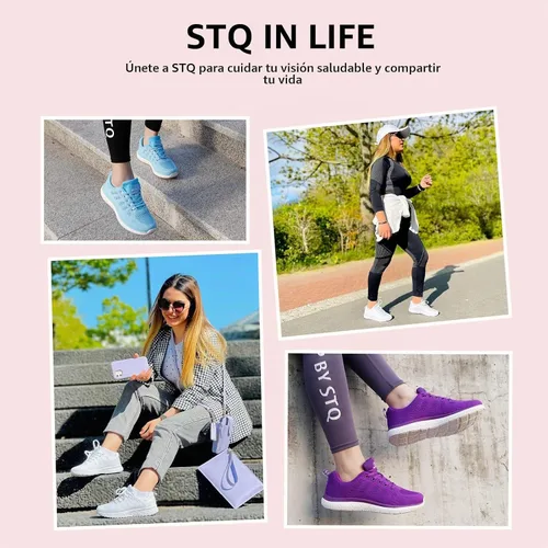 Vista 8 de STQ Women's Lightweight Lace-up Walking Sneakers