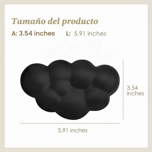 Vista 6 de Cloud - Cojín ergonómico para reposamuñecas de piel sintética suave con espuma viscoelástica para aliviar el dolor de muñeca, almohadilla con base