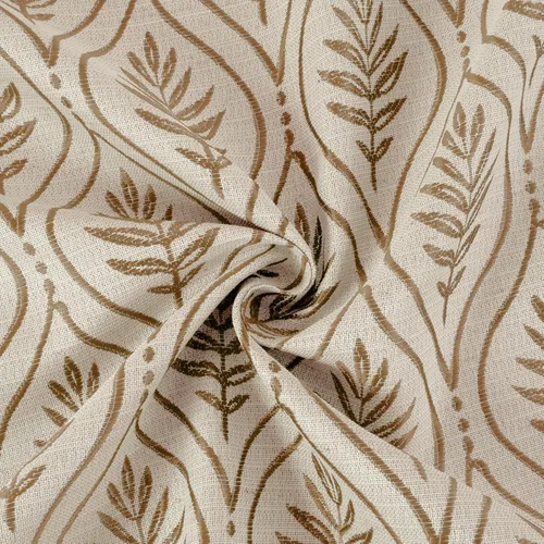 Vista 8 de BGment Cortinas Jacquard French Country Taupe Leaf de 96 pulgadas, 2 Gris pardo