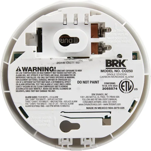Vista 3 de BRK CO250B alarma de monóxido de carbono, CO250B, 120 volts CO250B