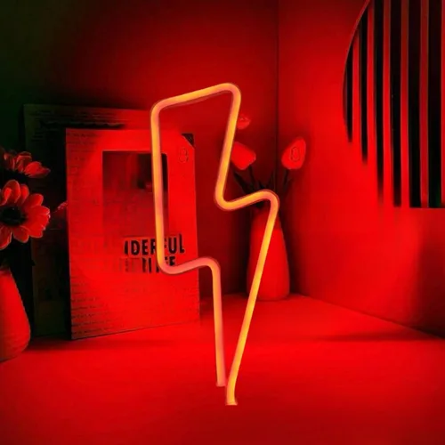 Vista 9 de Letrero de neón para decoración de pared, diseño de sala de juegos de relámpago, 2 unidades Funciona con pilas para dormitorio, luces LED de neón