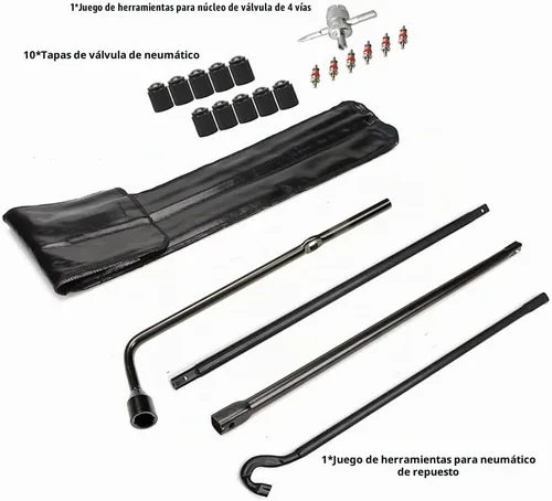 Vista 2 de Dr.Roc Kit de herramientas de neumático de repuesto con mango de gato de neumático de repuesto y llave de rueda de repuesto compatible con Toyota