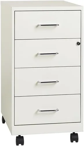 Vista 11 de Pemberly Row Organizador móvil de metal contemporáneo, 4 cajones, 18 pulgadas de profundidad, acabado negro, suspensión de deslizamiento suave