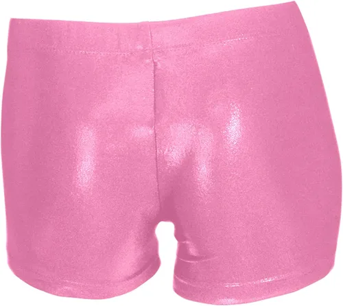 Vista 2 de LUOUSE Pantalones cortos de gimnasia para mujeres y niñas, pantalones cortos deportivos brillantes para niñas de 4 a 13 años, talla S-L