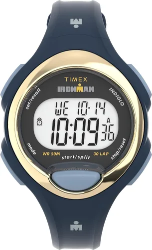 Vista 8 de Timex Reloj Ironman Triatlón E30 de 34mm para mujer Negro/Digital/Negro/Tono Plateado