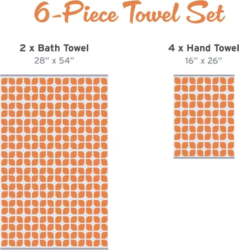 Vista 6 de Intelligent Design Lita - Juego de toallas de baño de algodón, jacquard altamente absorbentes, 6 piezas incluyen 2 toallas de baño y 4 toallas