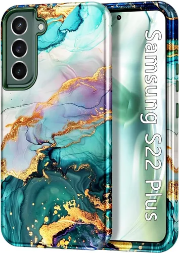 Vista 18 de Btscase Funda para Samsung Galaxy S22+/S22 Plus 5G, Patrón de Mármol 3 en 1 Resistente a Prueba de Golpes de Servicio Pesado Cuerpo Completo Rígida