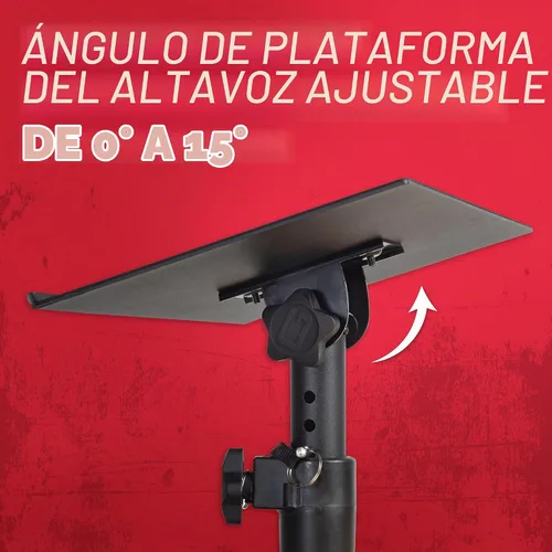 Vista 3 de Gator Frameworks Soporte de escritorio con abrazadera para monitor de estudio y altavoz con superficie acolchada de espuma EVA, ángulo ajustable