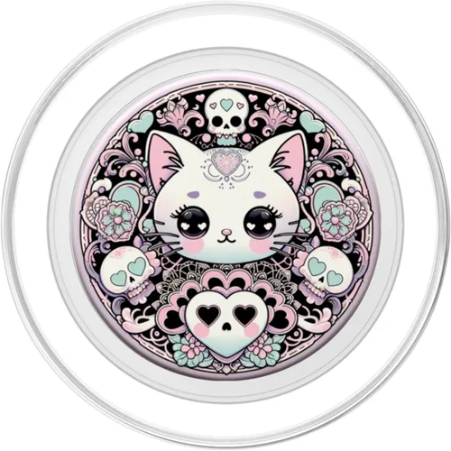 Vista 2 de PopSockets MagSafe PopGrip de gato gótico gótico pastel para iPhone