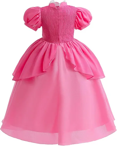Vista 6 de Disfraz de princesa melocotón para niñas, vestido de princesa melocotón para Halloween, disfraz de cosplay con accesorios