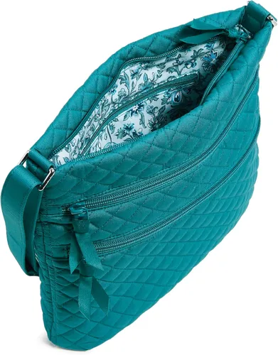 Vista 4 de Verabradley - Bolso cruzado de algodón con triple cremallera para mujer