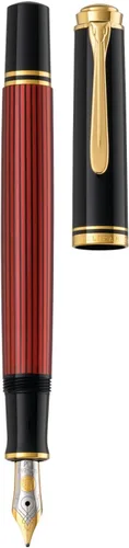 Vista 2 de Pelikan Pluma estilográfica Premium M600 F Plume negro/rojo