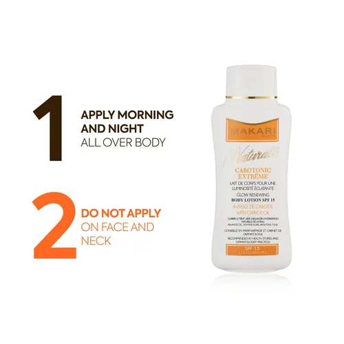 Vista 6 de MAKARI Carotonic Extreme Body Lotion (17.6 oz) Combate la producción excesiva de grasa Ayuda a desvanecer cicatrices y marcas corporales